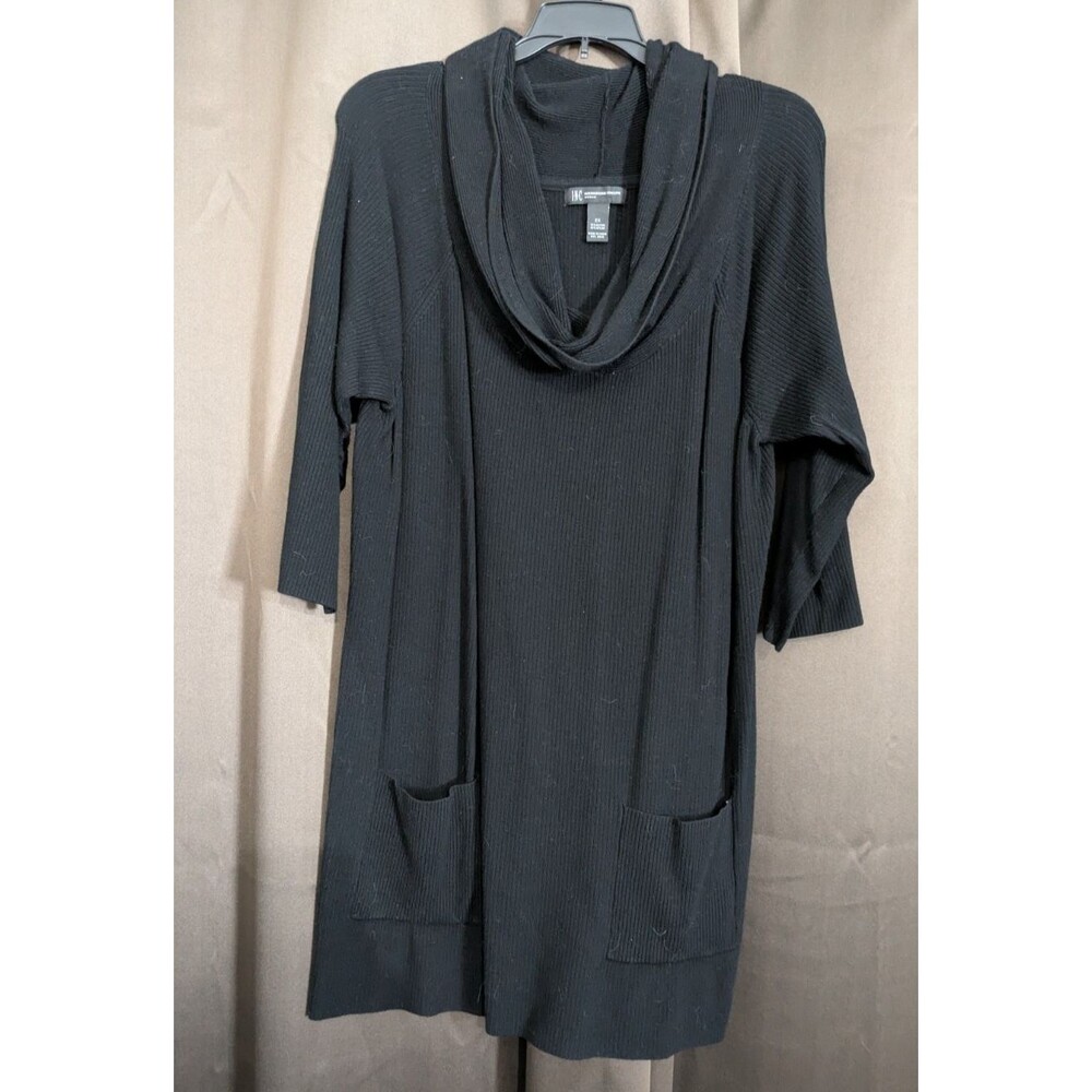 INC International Concepts Women's 2X Black Ribbed Turtleneck Sweater Officecore